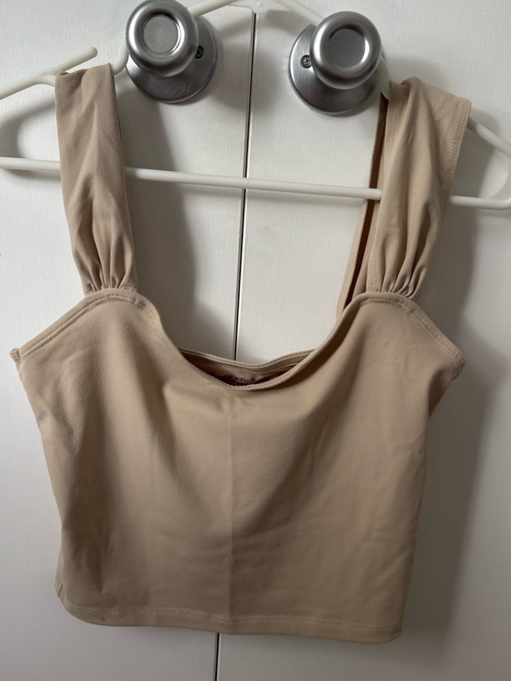 Abercrombie & Fitch Beige Square-Neck Crop tank